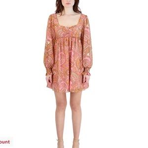 BCBGENERATION Babydoll Retro Paisley Dress 🌸🌼🌺